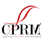 CPRM logo: Certified Personal Risk Manager with a red swoosh design above the letters.