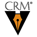 CRM logo featuring a pen nib inside a black triangle.